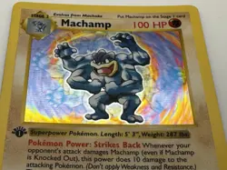 Pokemon Machamp 1st Edition Base Set Shadowless (8/102) WOTC 1999 - Image 3