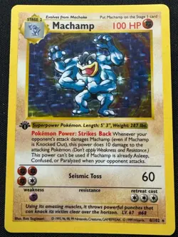Pokemon Machamp 1st Edition Base Set Shadowless (8/102) WOTC 1999 - Image 4