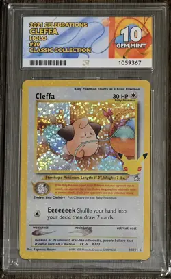 Pokemon Cleffa 20/111 ACE 10 Gem Mint Celebrations Classic Collection Holo - Image 1