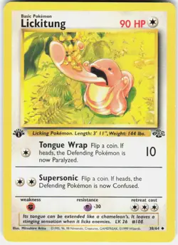 Lickitung 38/64 Uncommon Jungle Pokemon 1st Edition MP - Image 1