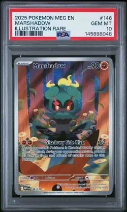 2025 POKEMON MEG EN-MEGA EVOLUTION ILLUSTRATION RARE #146 MARSHADOW PSA 10 - Image 1