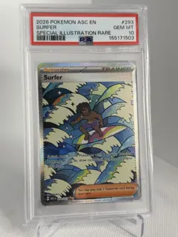 2026 POKEMON ASC EN-ASCENDED HEROES SPECIAL ILLUSTRATION RARE #293 SURFER PSA 10 - Image 1