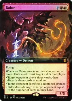 NM Extended Art Foil Balor, MTG, Baldur's Gate, Magic the Gathering, 578 - Image 1