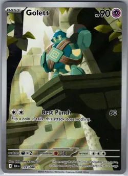 Golett 122/086 SV: Black Bolt - Pokemon Card - NM - Image 1