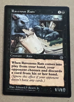 Ravenous Rats - Portal Second Age MTG - Magic the Gathering - Image 1