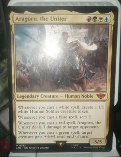 Aragorn, the Uniter Reg 0192 NM LOTR Tales Of Middle Earth MTG Magic The Gatheri - Image 1
