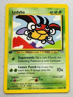 Ledyba 63/111 1st Edition Neo Genesis Pokemon Card - Image 1