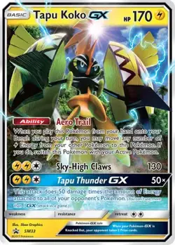 TAPU KOKO GX - SM33 HOLO PROMO SUN & MOON PROMO POKEMON HOLO NM - Image 1