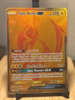 Pokemon Tapu Koko GX SV93/SV94 Hidden Fates Shiny Vault Shiny Holo Rare NM - Image 1