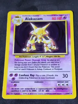 Pokemon TCG Alakazam Base Set 1/102 Holo 1999-2000 WOTC Base Set MP - Image 1
