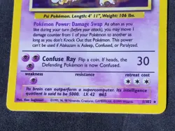 Pokemon TCG Alakazam Base Set 1/102 Holo 1999-2000 WOTC Base Set MP - Image 4