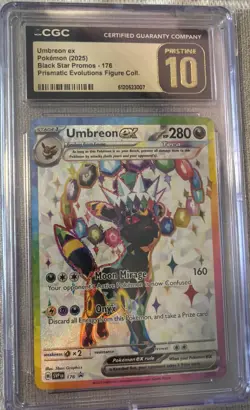 Pokemon Umbreon ex Prismatic Evo. Figure Coll. Promo SVP EN 176 CGC 10 Pristine - Image 1