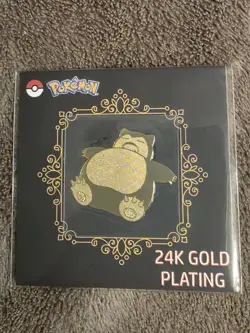 Pokemon Snorlax 24K Gold Plated Sticker Korean Striking Candy - Image 1