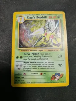 Pokemon TCG Card English Gym Challenge Koga's Beedrill 9/132 Holo Rare - Image 1
