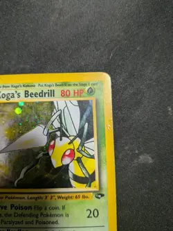 Pokemon TCG Card English Gym Challenge Koga's Beedrill 9/132 Holo Rare - Image 3