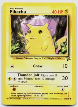 Pikachu 87/130 Base Set 2 Pokemon LP - Image 1