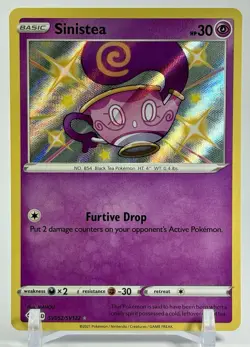 Sinistea SV052/SV122 Shining Fates: Shiny Vault Shiny Holo Rare Pokemon Card - Image 1