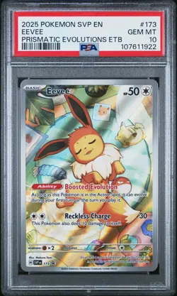2025 POKEMON SVP EN-SV BLACK STAR PROMO #173 EEVEE PSA 10 - Image 1