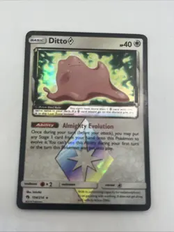 Pokemon Ditto Prism Star 154/214 Sm-Lost Thunder Prism Rare Holo 40 HP - Image 1