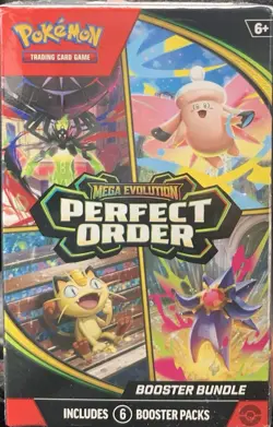 Pokemon TCG: Mega Evolution-Perfect Order Booster Bundle (6 Packs) New Sealed - Image 1