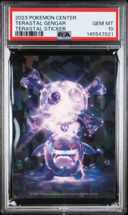 2023 POKEMON CENTER TERASTAL STICKER TERASTAL GENGAR PSA 10 - Image 1