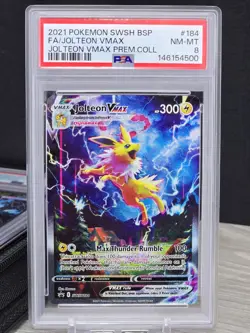 Pokemon Card TCG Jolteon VMAX SWSH184 Sword & Shield 2021 Black Star Promo PSA 8 - Image 1