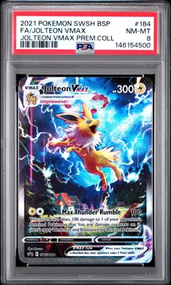 Pokemon Card TCG Jolteon VMAX SWSH184 Sword & Shield 2021 Black Star Promo PSA 8 - Image 3