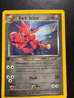 Dark Scizor 1st Edition 9/105 Holo Neo Destiny Pokemon MP - Image 1