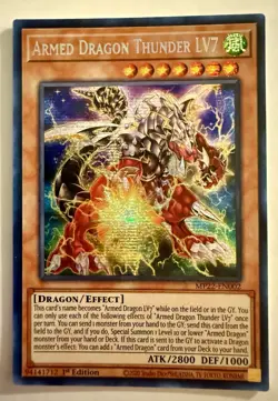 Yugioh! Armed Dragon Thunder LV7 - MP22-EN002 - Prismatic Secret Rare - 1st Ed - Image 1