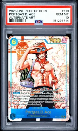 Portgas D. Ace 119 Alternate Art One Piece PSA 10 - Image 1