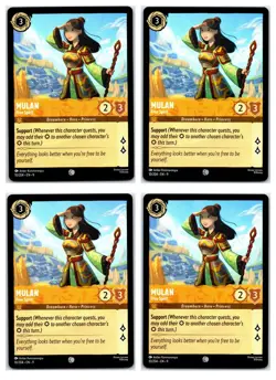 #10 Mulan - Free Spirit Common Amber PLAYSET x4 2025 Disney Lorcana Fabled 4x - Image 1