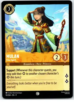 #10 Mulan - Free Spirit Common Amber PLAYSET x4 2025 Disney Lorcana Fabled 4x - Image 2
