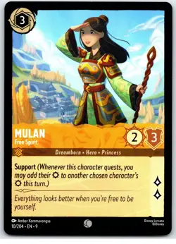 #10 Mulan - Free Spirit Common Amber PLAYSET x4 2025 Disney Lorcana Fabled 4x - Image 4