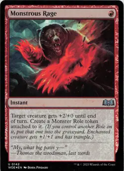 Monstrous Rage - FOIL - U Wilds of Eldraine 142 - MTG - Image 1