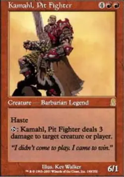 Heavy Play, English MTG Regular Kamahl, Pit Fighter Odyssey Magic the Gathering - Image 1