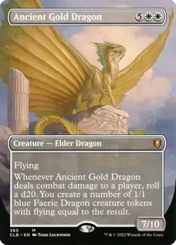 NM Borderless Ancient Gold Dragon, MTG, Baldur's Gate, Magic the Gathering, 365 - Image 1
