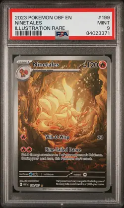 Ninetails Obsidian Flames Holo Full Art IR Illustration Rare 2023 PSA 9 Pokemon - Image 1