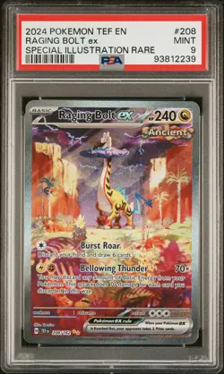 Raging Bolt Ex Special Illustration Rare Pokemon Temporal Forces 208 NM PSA 9 - Image 1