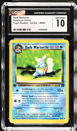 Dark Wartortle 46/82 Team Rocket - 1st Ed. Pokemon CGC 10 Gem Mint - Image 1