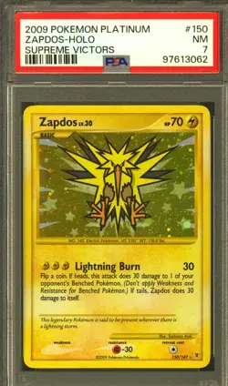 Pokemon Supreme Victors Zapdos 150/147 PSA 7 - Image 1