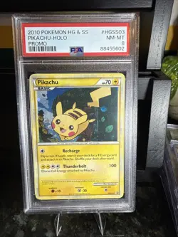 2010 POKEMON HEARTGOLD & SOULSILVER PROMO #HGSS03 PIKACHU-HOLO PROMO PSA 8 - Image 1