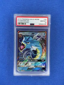 2019 Pokemon TCG Gyarados GX 16/68 Hidden Fates Holo PSA 10 Gem Mint - Image 1