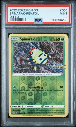 2022 POKEMON GO DITTO #006 SPINARAK-REVERSE FOIL PSA 9 - Image 1