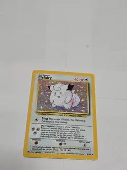 Clefairy 5/102 Base Set Unlimited Holo Rare Pokemon TCG Vintage 1999 WoTC - Image 2