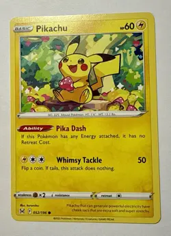 Pikachu Lost Origin 052/196 Common Pokemon VLP - Image 1