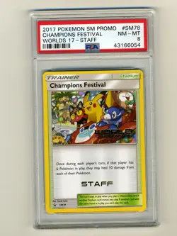 Pokemon PSA 8 NM-Mint 2017 Champions Festival STAFF World Championship Card SM78 - Image 1