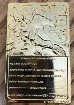 1999 Pokemon 23K Gold Plated Charizard Card w/Pokeball Burger King - NO COA - Image 3