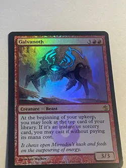 1x FOIL Galvanoth Mirrodin Besieged MtG Magic Red Rare 1 x1 Card Cards - Image 1