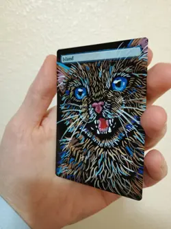 Hand Painted MTG Island Kitten Alter - Image 2