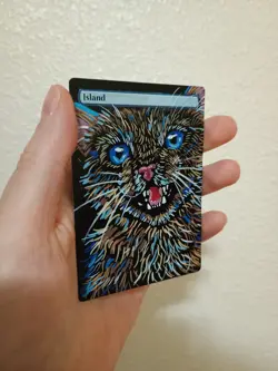 Hand Painted MTG Island Kitten Alter - Image 3